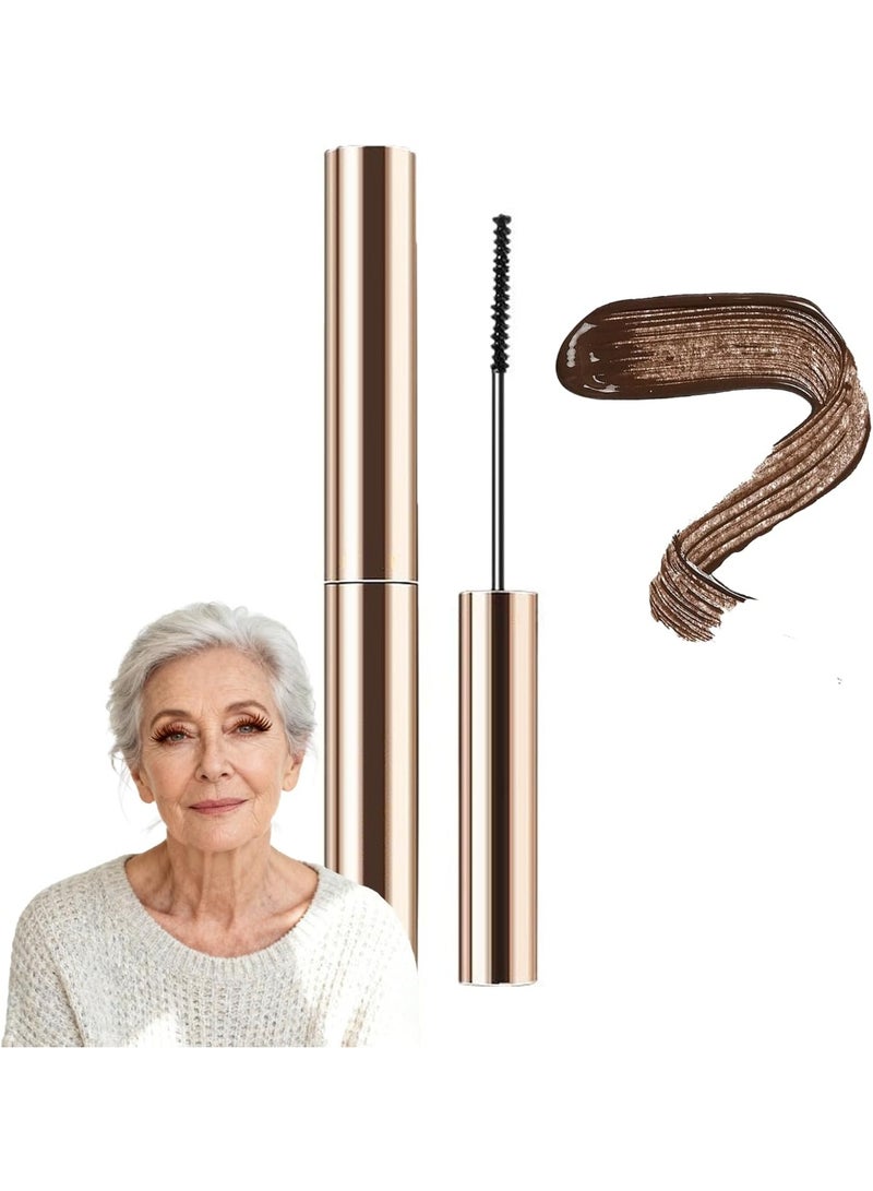 Shengqialun Prime Mascara for Older Women -Waterproof Brown Mascara Volume -Natural Thickening Effect, Long-Lasting, Smudge Proof -Suitable for Sensitive Eyes Makeup (Brown) - Image 1